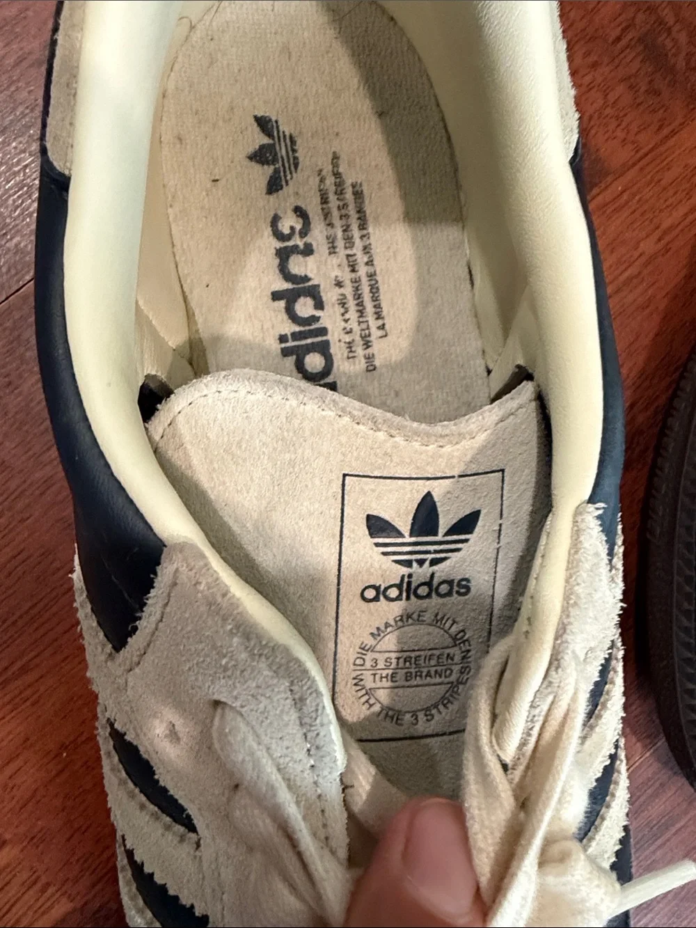 adidas Navy and Cream Samba Leather Sneakers